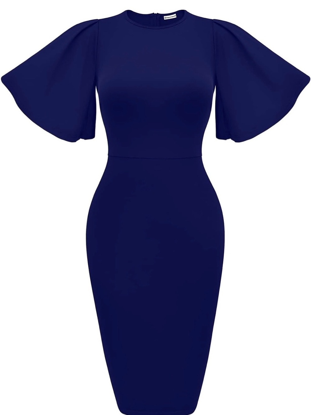 Memoriesea Women's Bodycon Ruffle Flared Short Sleeve Pencil Midi Dress XXL18-20